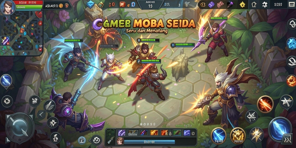 Tampilan seru gameplay ASIA918 MOBA yang penuh aksi.