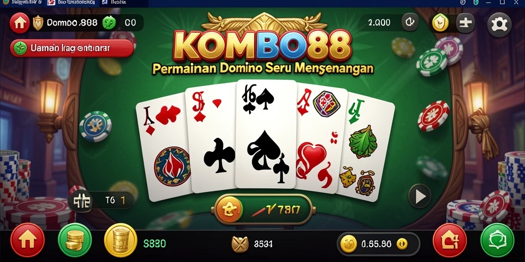 Tampilan menarik dari gameplay Domino di KOMBO88.