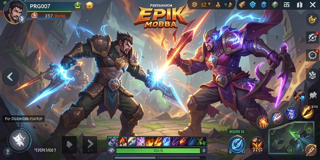Screenshot gameplay PRG007 menampilkan aksi seru dalam pertarungan MOBA.