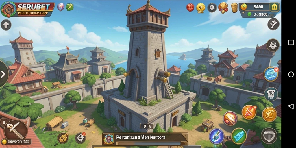 Screenshot SERUBET menampilkan aksi seru Tower Defense.