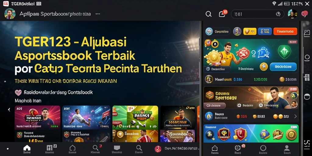 Tampilan utama aplikasi TGER123 dengan fitur taruhan olahraga.