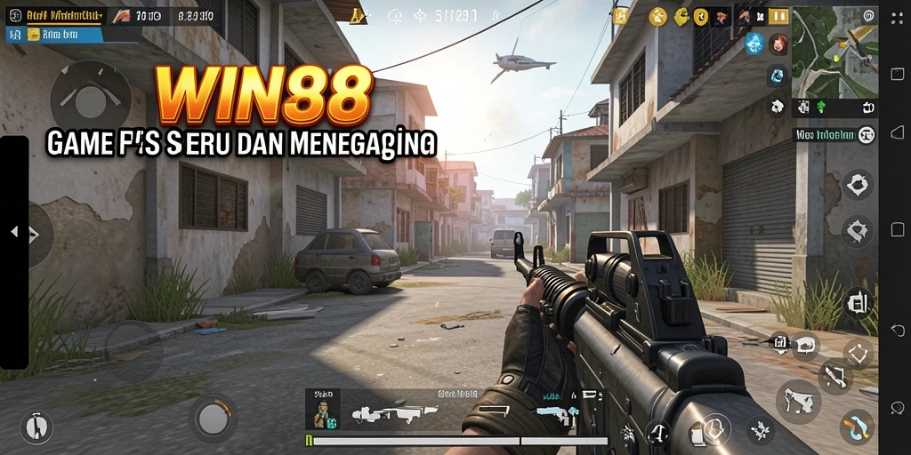Screenshot gameplay <strong>WIN88</strong> menunjukkan aksi mendebarkan dalam pertempuran FPS.